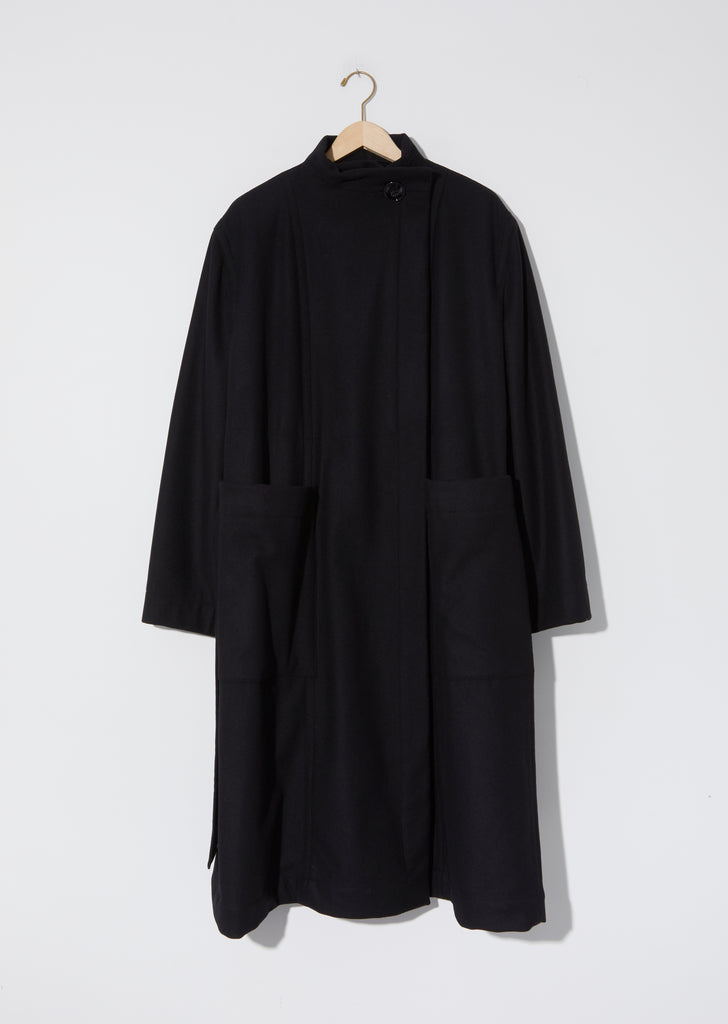 Wrapover Coat — Black