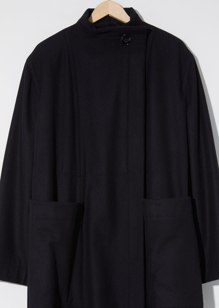 Wrapover Coat — Black