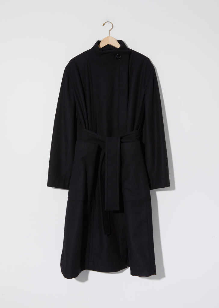 Wrapover Coat — Black