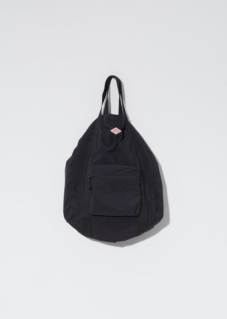 Nylon Top Handle Tote — Black