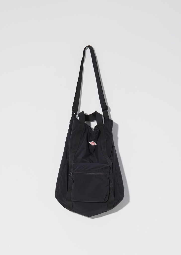 Nylon Top Handle Tote — Black