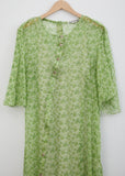 Dagny Fern Green Silk Chiffon Dress