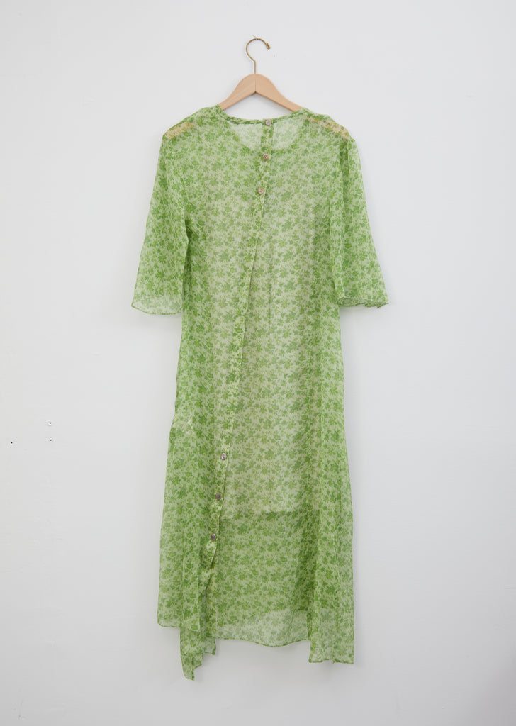 Dagny Fern Green Silk Chiffon Dress
