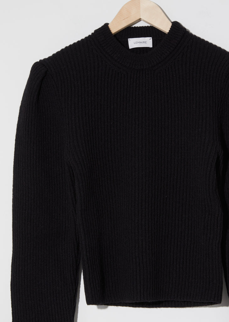 Puffy Sleeves Sweater — Black