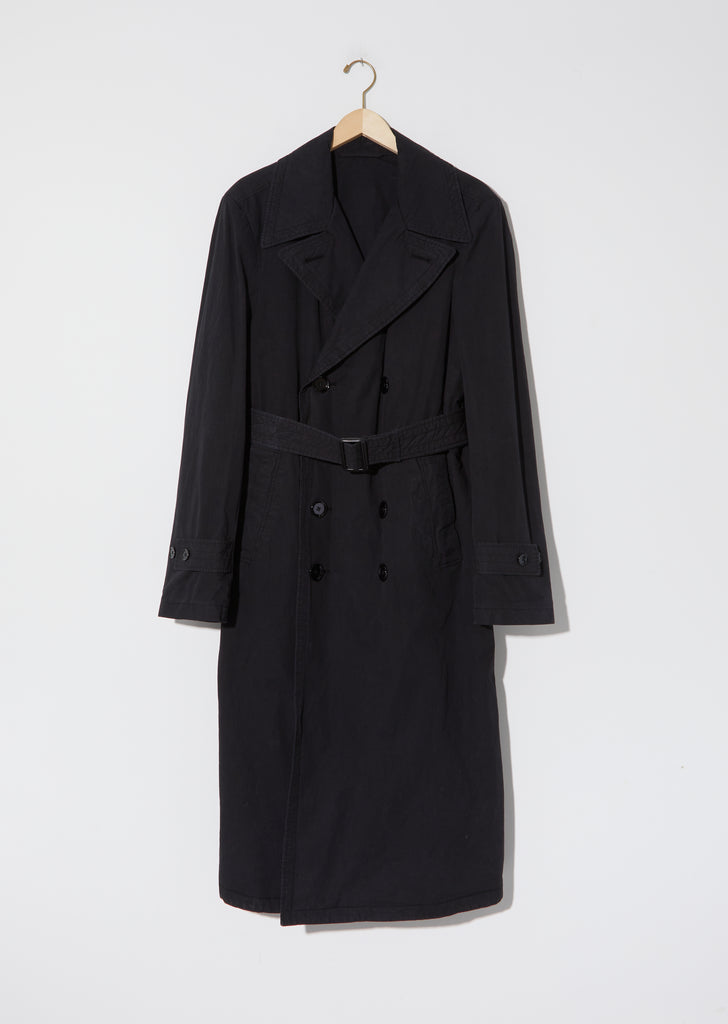 Unisex Cotton Trench Coat — Black