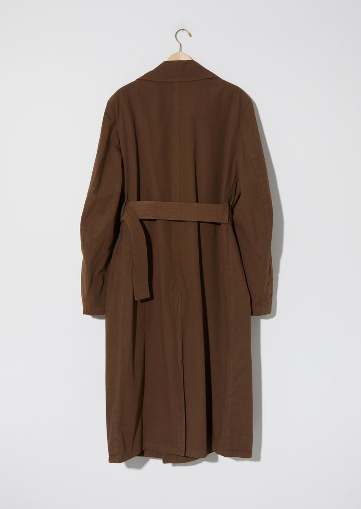 Unisex Cotton Trench Coat — Dark Brown