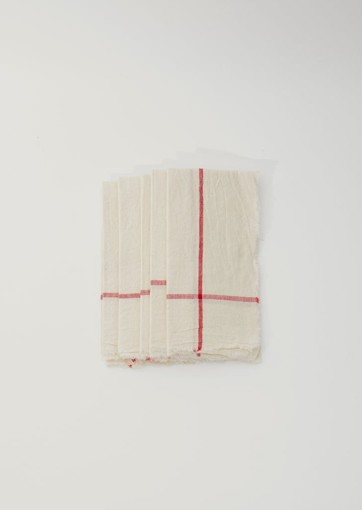 Color Dye Napkin Set - Red Stripe