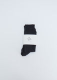 Rib Cotton Ankle Socks — Charcoal