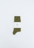 Rib Cotton Ankle Socks — Maple Green