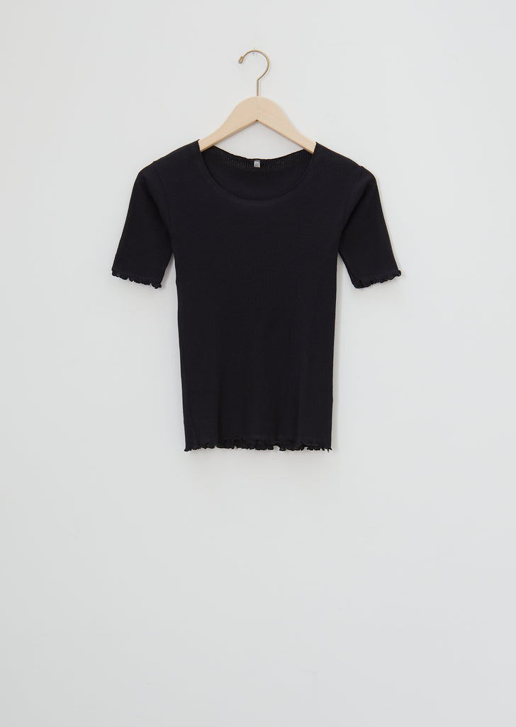 Pama Rib Organic Cotton Tee — Black