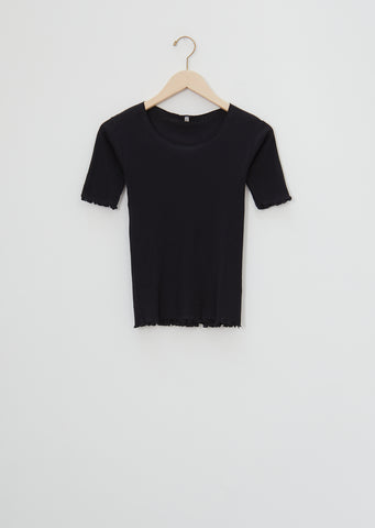 Pama Rib Organic Cotton Tee — Black