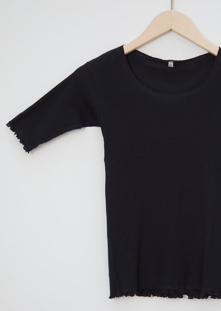 Pama Rib Organic Cotton Tee — Black