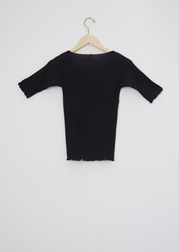 Pama Rib Organic Cotton Tee — Black
