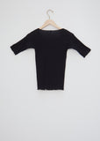 Pama Rib Organic Cotton Tee — Black