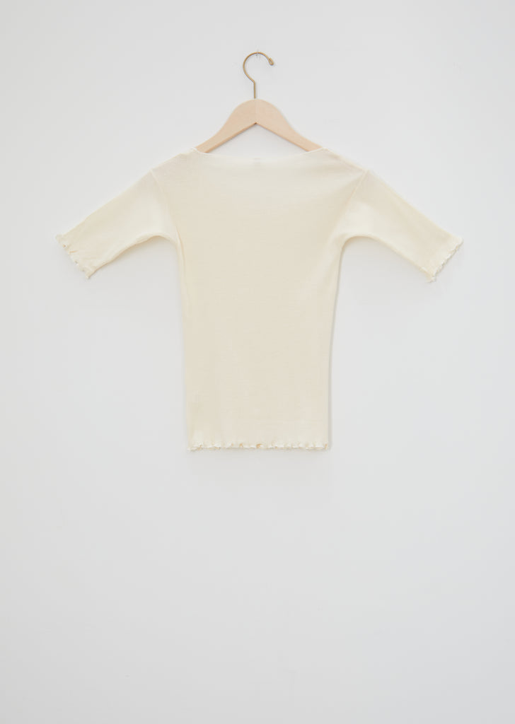 Pama Rib Organic Cotton Tee — Off White