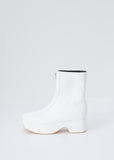 Zipped Platform Boot — White