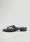 Braided Leather Heeled Slides