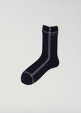 Raw Silk Socks — Navy
