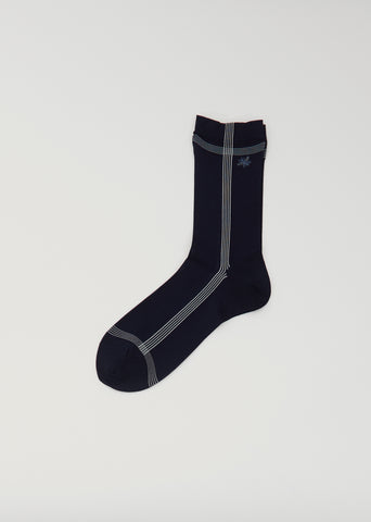 Raw Silk Socks — Navy