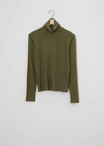 Bamboo Jersey Turtleneck — Apache Green