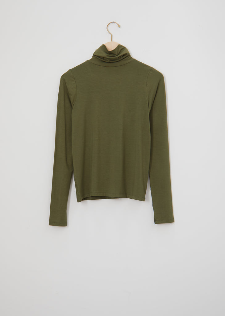 Bamboo Jersey Turtleneck — Apache Green