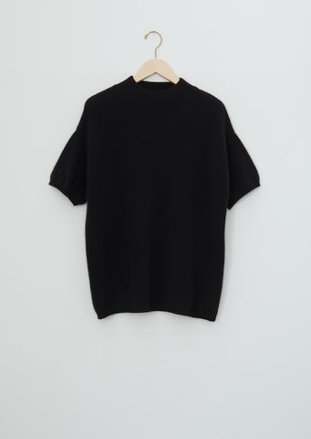 Pertusato Wool Short Sleeve Sweater — Black