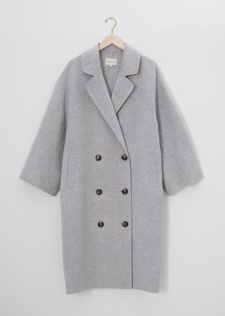Borneo Wool & Cashmere Coat — Grey Melange