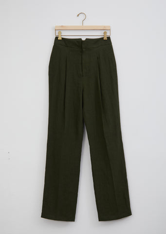 Pleated Linen Trouser