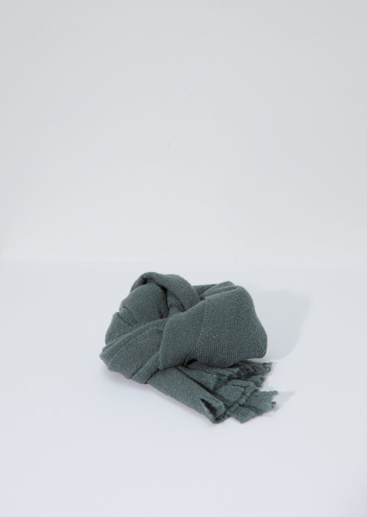 Solid Fleecy Wool & Cashmere Scarf — Sage