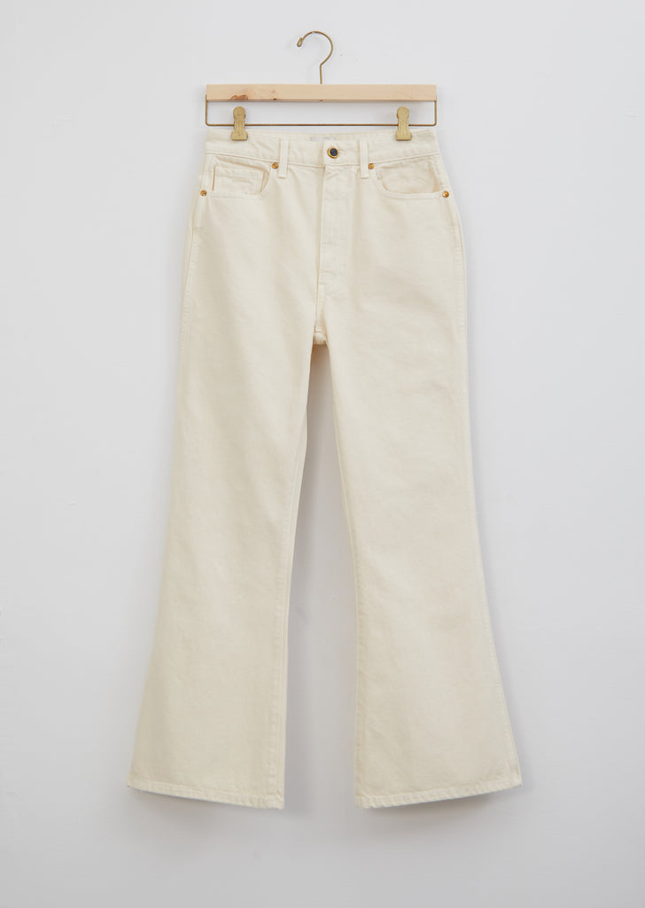 Gabbie Crop Jean — Ivory Rigid