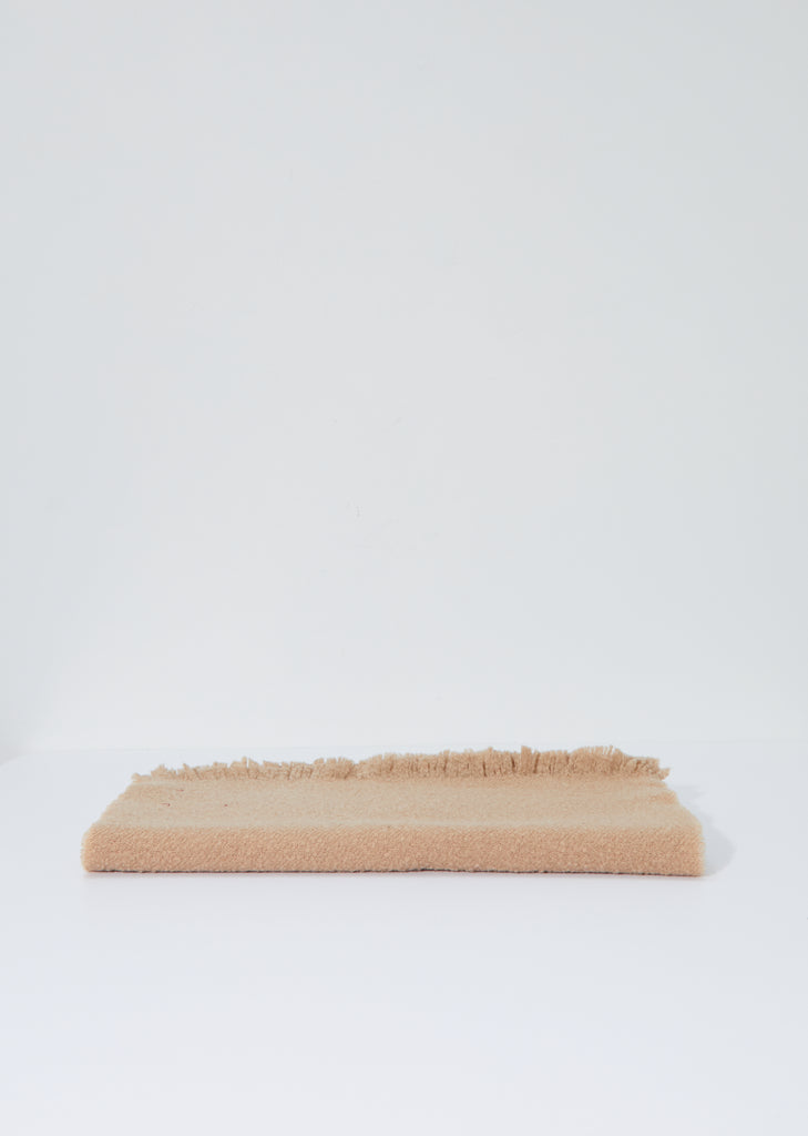 Solid Fleecy Wool & Cashmere Scarf — Camel