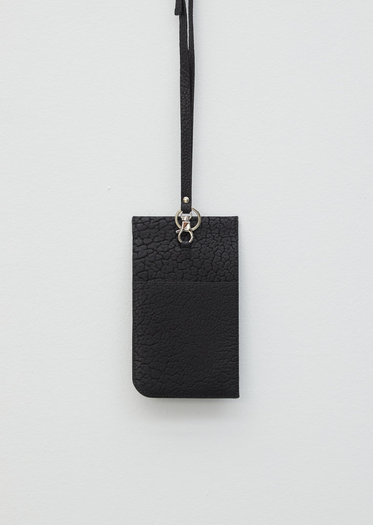 Leather Neck Pouch — Black
