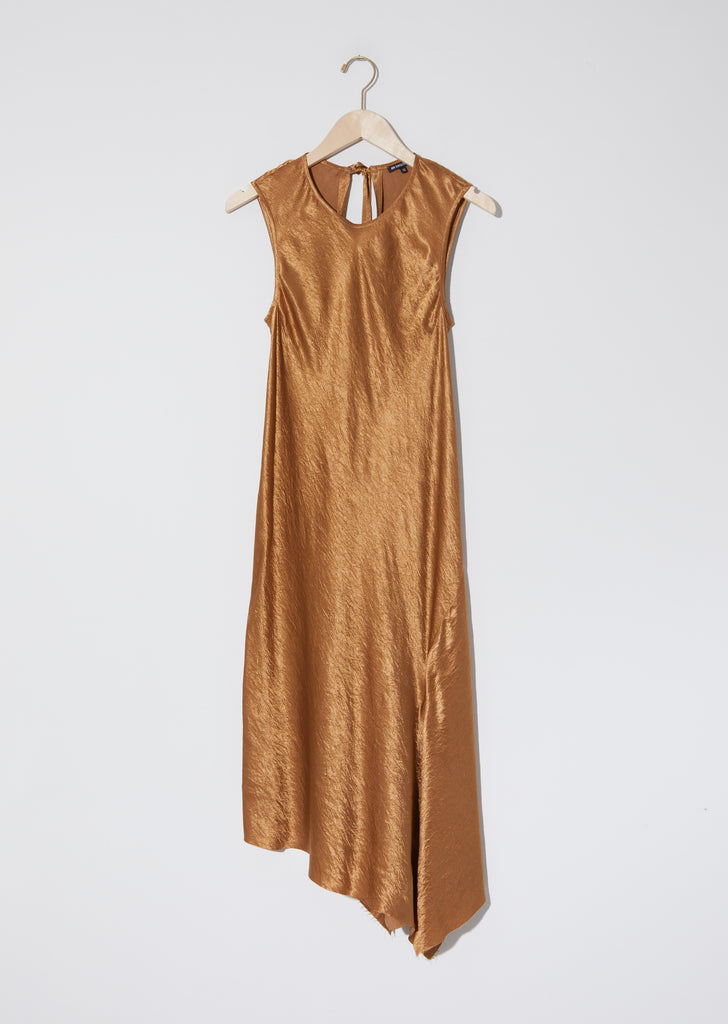 Lambeth Bias Asymmetrical Dress — Caramel