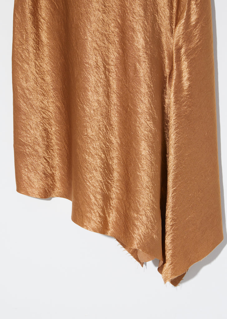 Lambeth Bias Asymmetrical Dress — Caramel