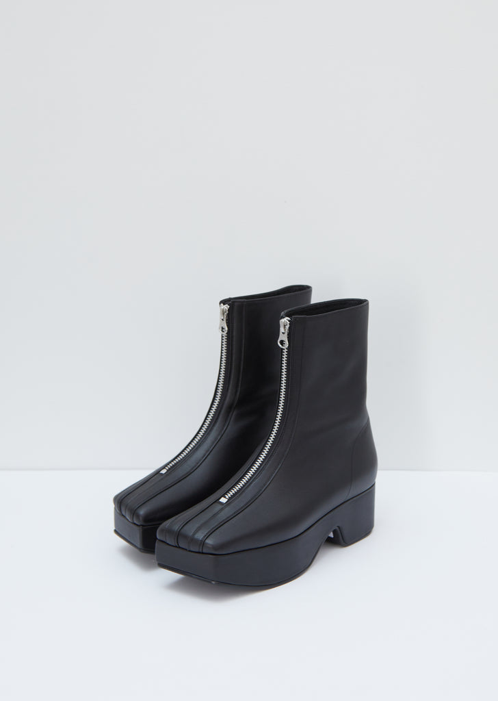 Zipped Platform Boot — Black