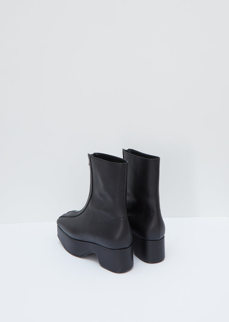 Zipped Platform Boot — Black