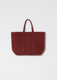 Washed Canvas 6-Pockets Tote, Medium — Burgandy