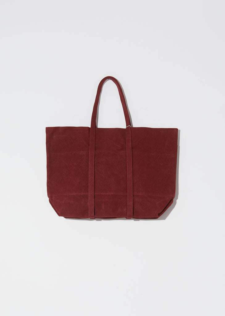 Washed Canvas 6-Pockets Tote, Medium — Burgandy