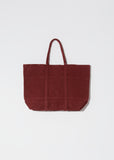 Washed Canvas 6-Pockets Tote, Medium — Burgandy