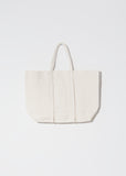 Washed Canvas 6-Pockets Tote, Medium — White
