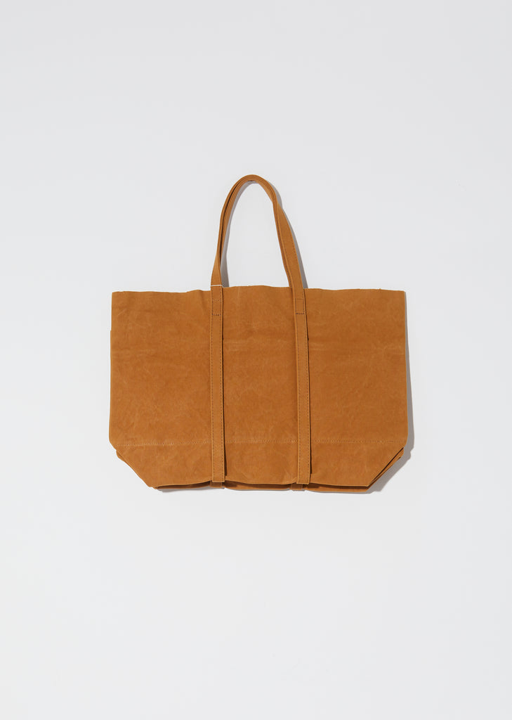 Washed Canvas 6 Pockets Tote, Medium — Mustard