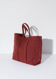 Washed Canvas 6-Pockets Tote, Medium — Burgandy