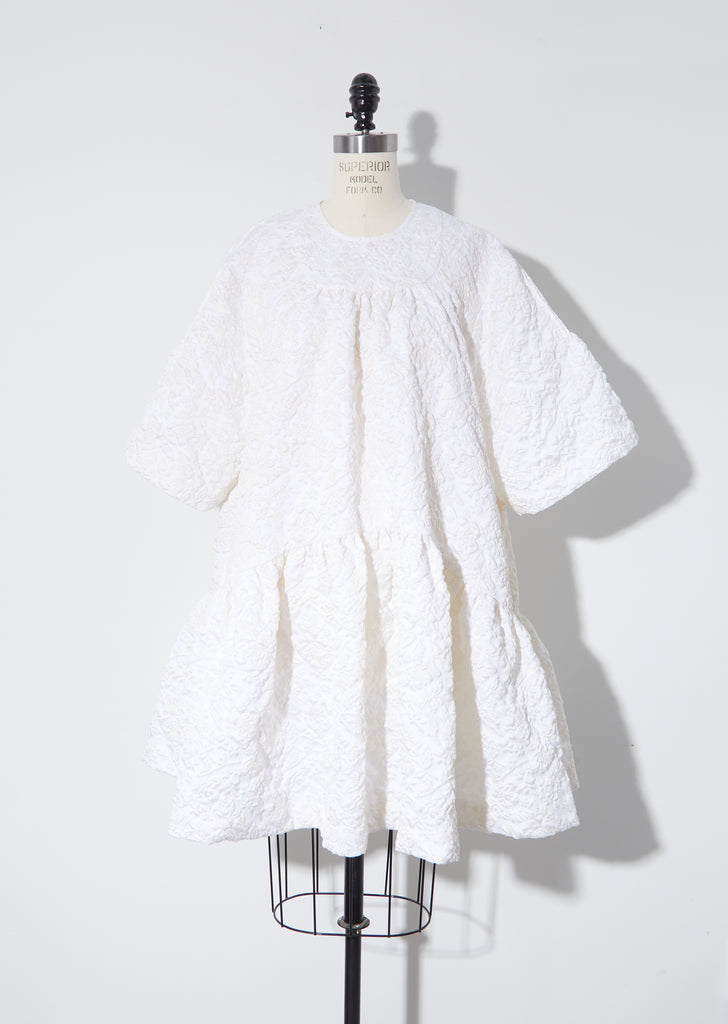 Cloqué Short Gathered Dress
