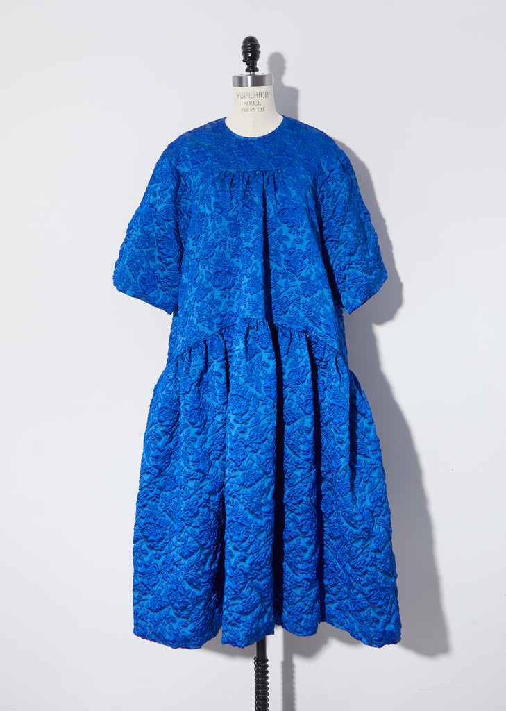 Cloqué Long Gathered Dress