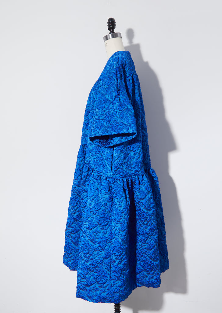 Cloqué Long Gathered Dress