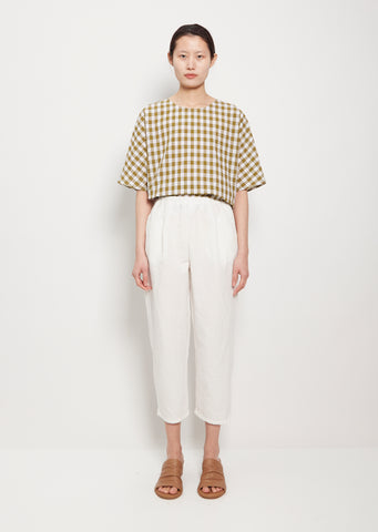 Tapered Linen Cotton Trousers — Milk