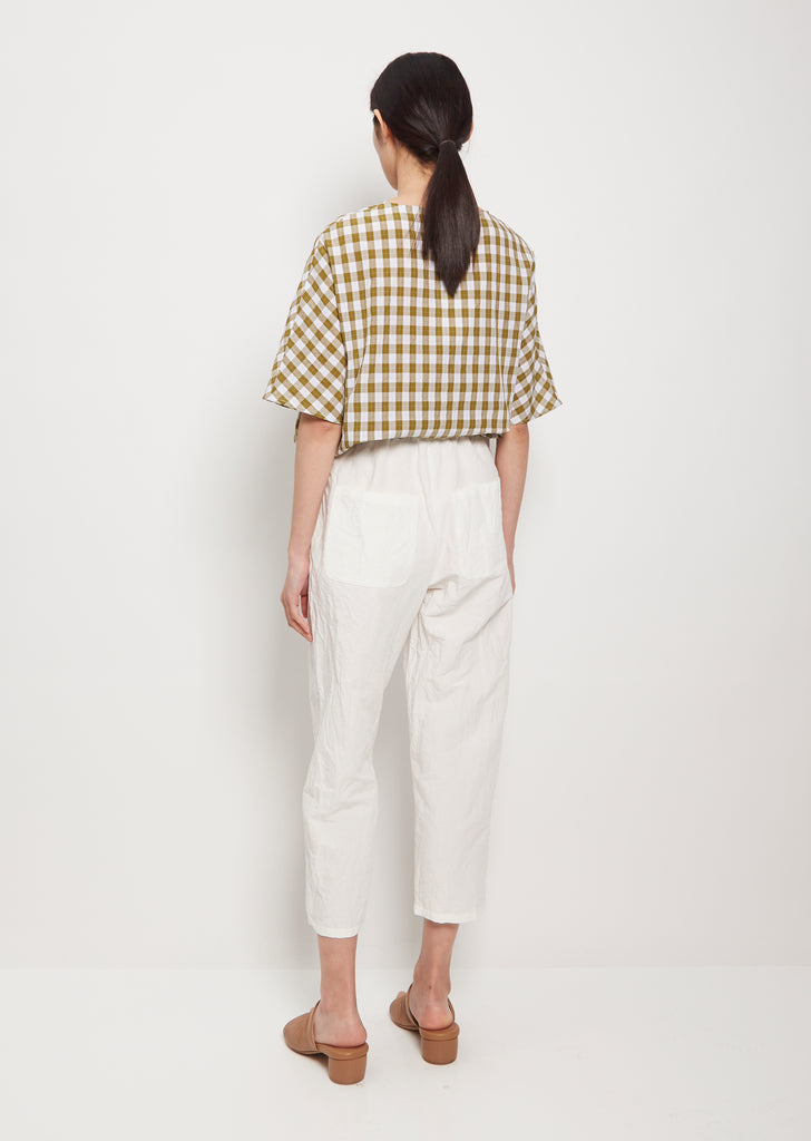 Tapered Linen Cotton Trousers — Milk