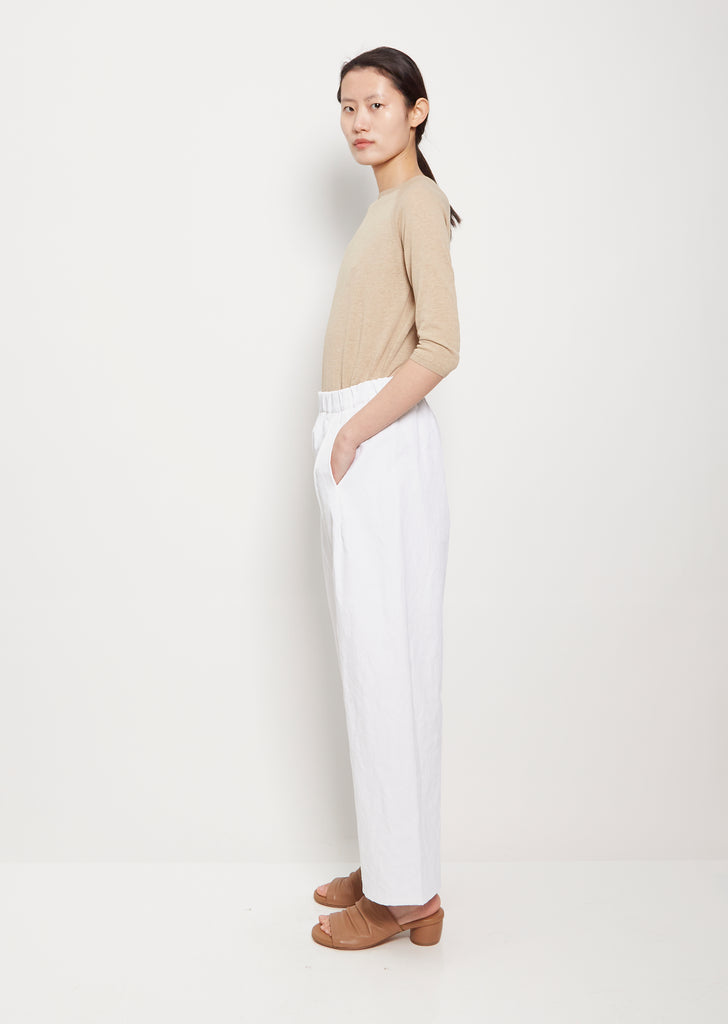 Pleat Front Polyester Linen Trousers
