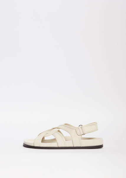 サンダル・ミュール toteme Toteme Leather Chunky Sandal TOTEME Black 'The Leather Chunky' Sandals Toteme