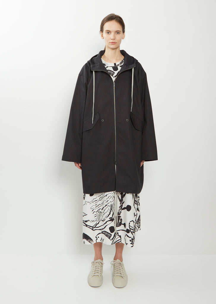 Coast Hooded Cotton Canvas Parka — Midnight